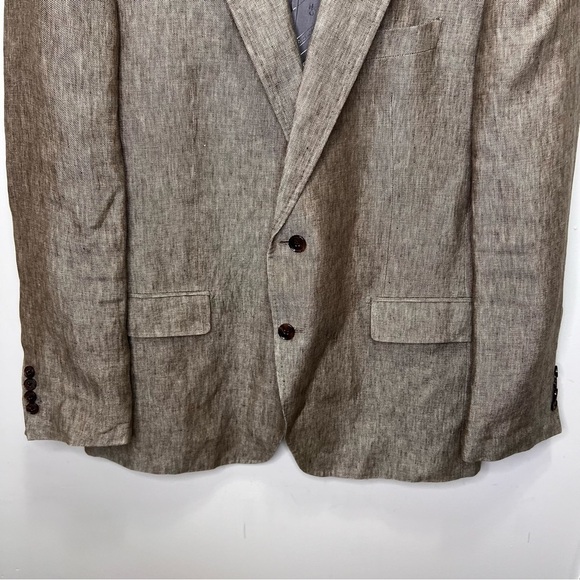 DOLCE & GABBANA Oatmeal Brown Heather Linen Notch Lapel Sport Coat Size 46 - Picture 3 of 16
